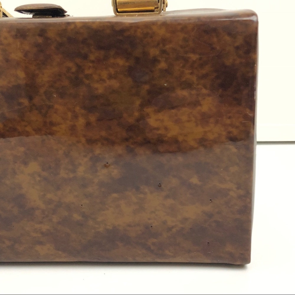 Tortoise Patent Leather Box Purse